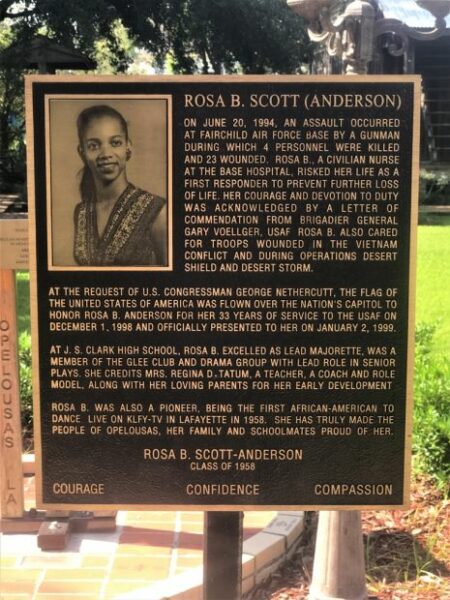 ROSA B. SCOTT (ANDERSON) MEMORIAL PLAQUE
