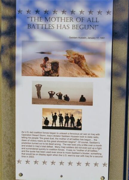 “THE MOTHERS OF ALL BATTLES HAS BEGUN” MEMORIAL PLAQUE