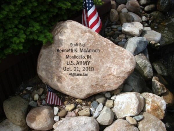 STAFF SGT. KENNETH K. MCANINCH WAR MEMORIAL ROCK