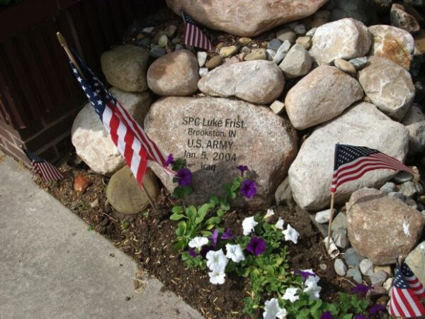 SPC LUKE FRIST WAR MEMORIAL ROCK