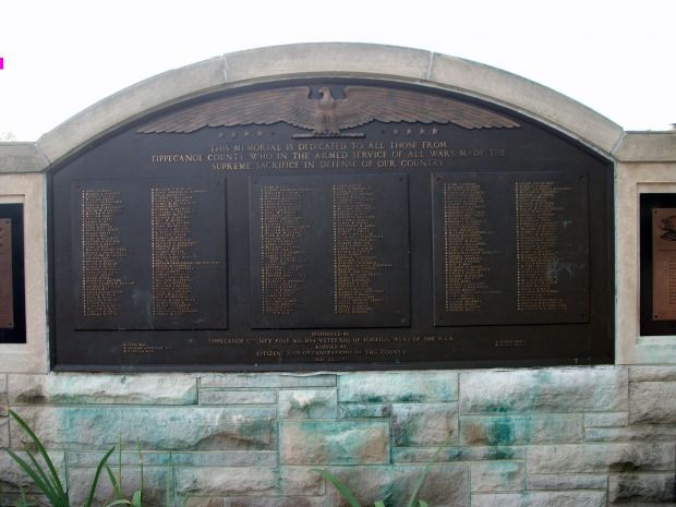 TIPPECANOE COUNTY ALL WARS MEMORIAL WALL A