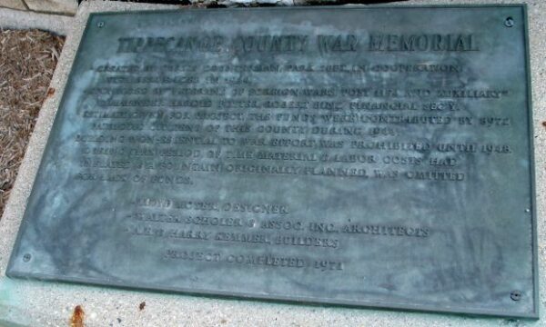 TIPPECANOE COUNTY ALL WARS MEMORIAL PLAQUE L
