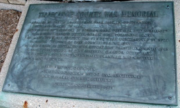 TIPPECANOE COUNTY ALL WARS MEMORIAL PLAQUE L