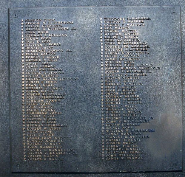 TIPPECANOE COUNTY ALL WARS MEMORIAL PLAQUE G