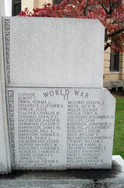 PIKE COUNTY WAR VETERANS MEMORIAL RIGHT STONE