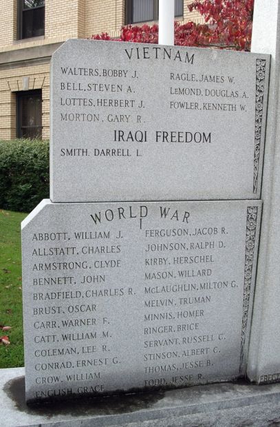 PIKE COUNTY WAR VETERANS MEMORIAL LEFT STONE