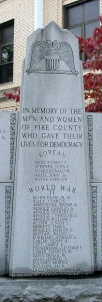 PIKE COUNTY WAR VETERANS MEMORIAL CENTER STONE