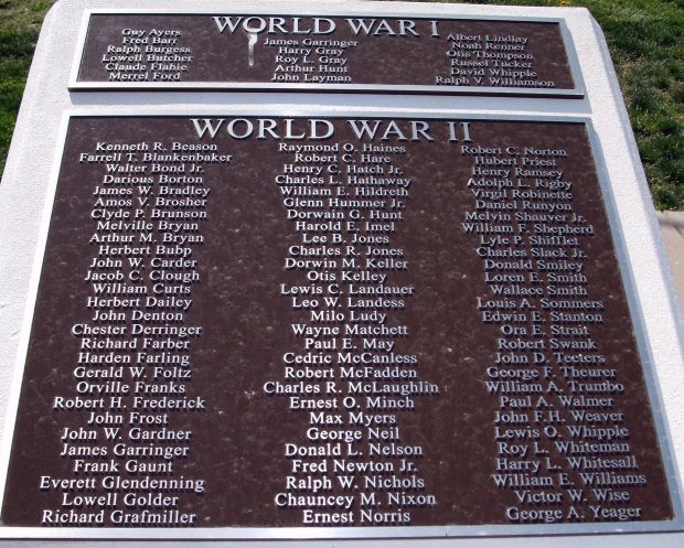 JAY COUNTY ULTIMATE SACRIFICE WAR MEMORIAL PLAQUE B