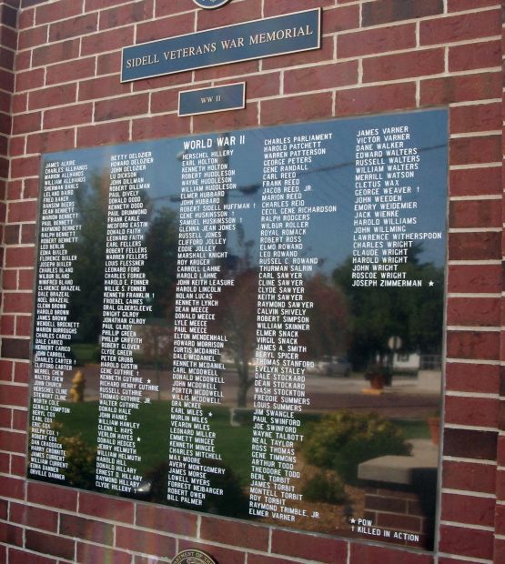 SIDELL VETERANS WAR MEMORIAL PLAQUE C