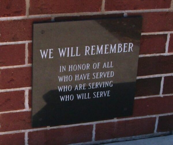 SIDELL VETERANS WAR MEMORIAL PLAQUE A