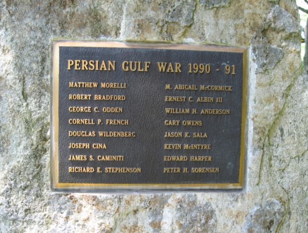 WESTON VIETNAM WAR AND PERSIAN GULF WAR MEMORIAL PLAQUE B