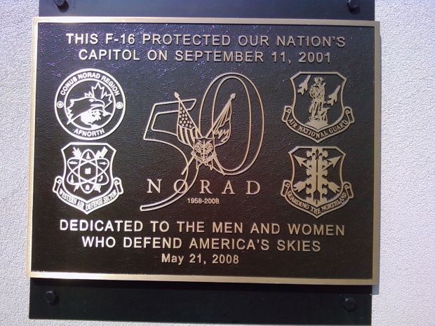 F-16 SEPTEMBER 11, 2001 MEMORIAL AIRCRAFT PLAQUE