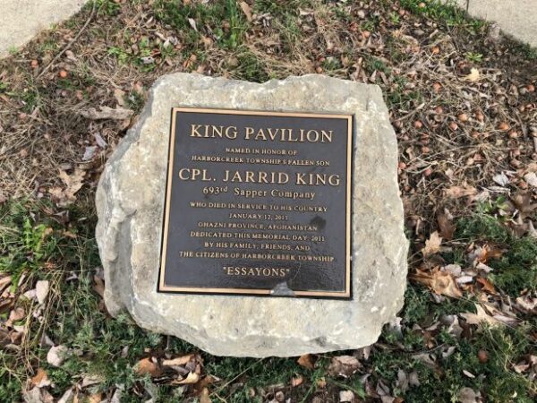 KING PAVILION WAR MEMORIAL PLAQUE