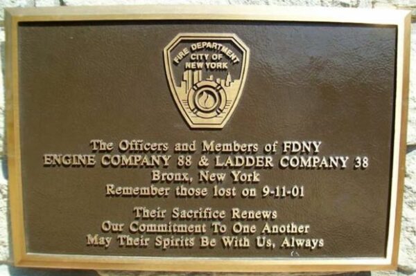 CITY OF ANTHONY SEPTEMBER 11, 2001 MEMORIAL PLAQUE F