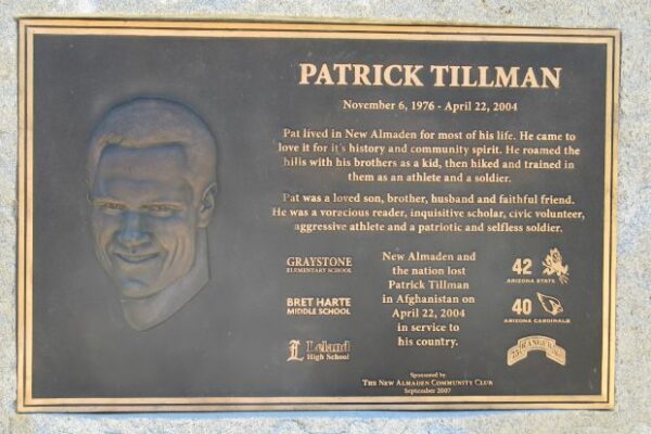 PATRICK TILLMAN WAR MEMORIAL PLAQUE