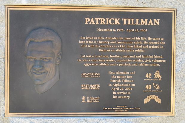 PATRICK TILLMAN WAR MEMORIAL PLAQUE