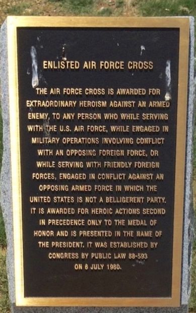 ENLISTED AIR FORCE CROSS MEMORIAL PLAQUE