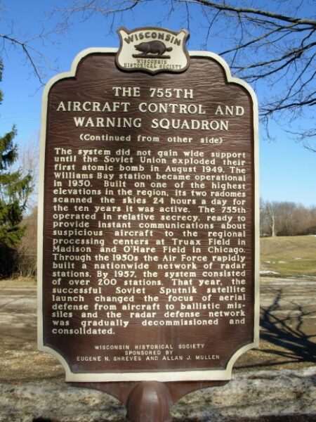 THE 755TH AIRCRAFT CONTROL MEMORIAL MARKER BACK