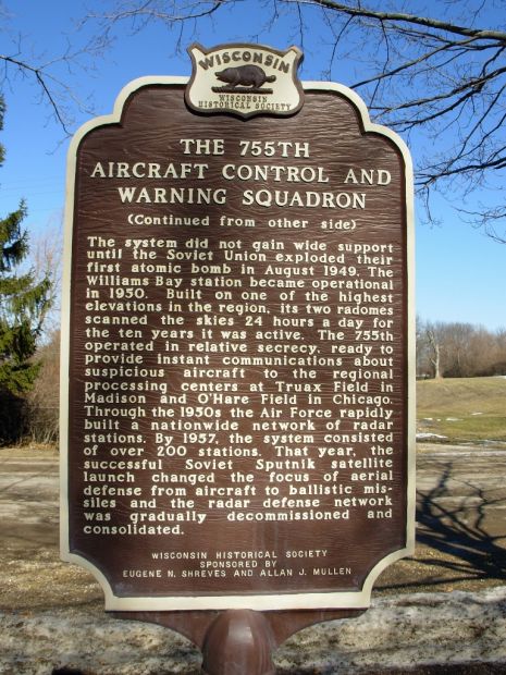 THE 755TH AIRCRAFT CONTROL MEMORIAL MARKER BACK