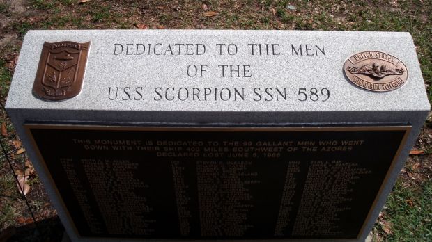 U.S.S. SCORPION SSN 589 MEMORIAL DEDICATION STONE