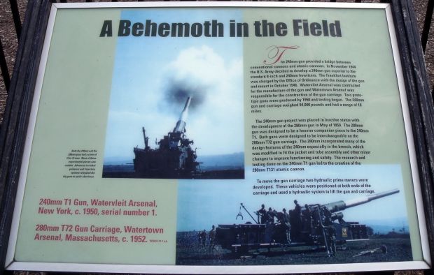 A BEHEMOTH IN THE FIELD MEMORIAL GUN PLAQUE