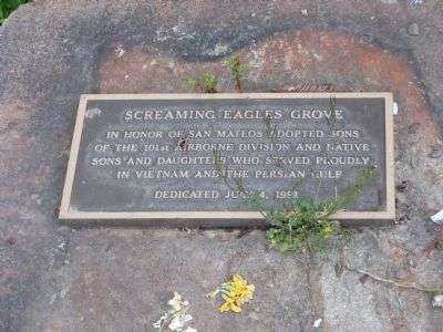 SCREAMING EAGLES GROVE PLAQUE