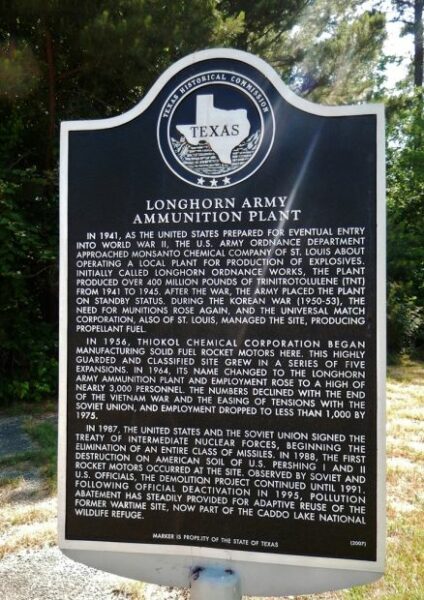 LONGHORN ARMY AMMUNITION PLANT MEMORIAL MARKER