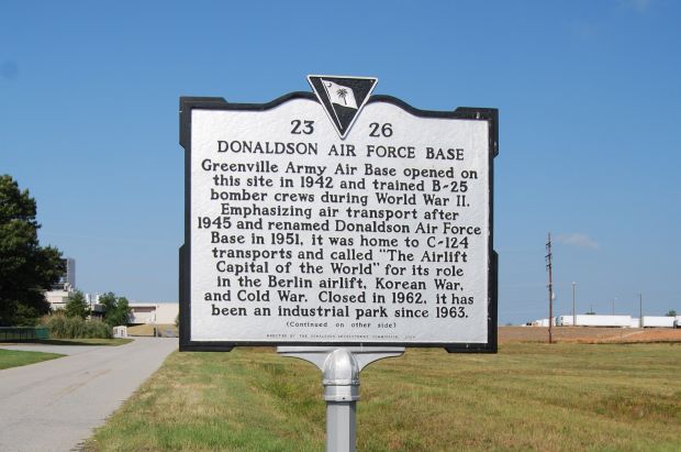 DONALDSON AIR FORCE BASE SCOTCH DRIVE MEMORIAL MARKER FRONT