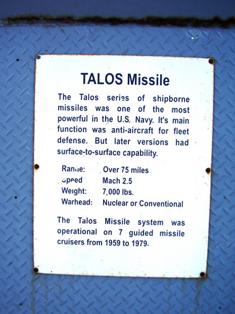 TALOS MISSILE MEMORIAL PLAQUE