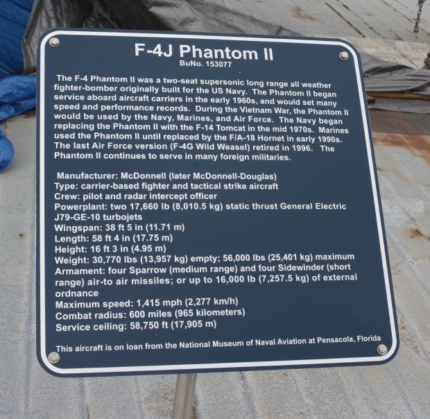 F-4J PHANTOM II MEMORIAL AIRCRAFT PLAQUE