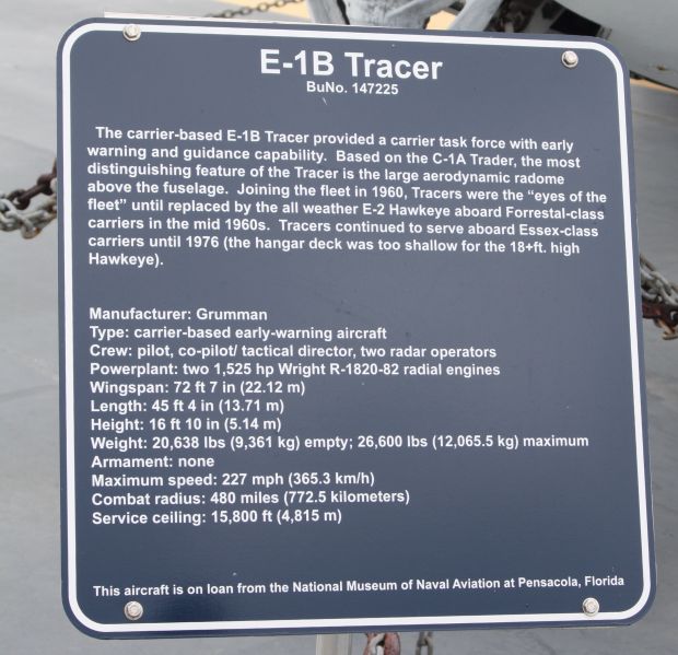 E-1B TRACER MEMORIAL AIRCRAFT PLAQUE
