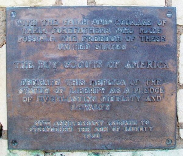 TULSA REPLICA OF THE STATUE OF LIBERTY MEMORIAL PLAQUE