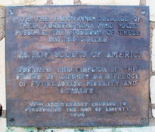 TULSA REPLICA OF THE STATUE OF LIBERTY MEMORIAL PLAQUE