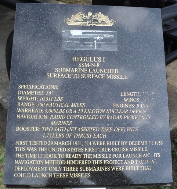 REGULUS I SSM-N-8 MISSILE MEMORIAL PLAQUE