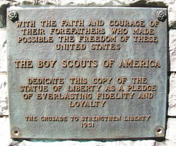 BUTLER REPLICA OF THE STATUE OF LIBERTY MEMORIAL PLAQUE