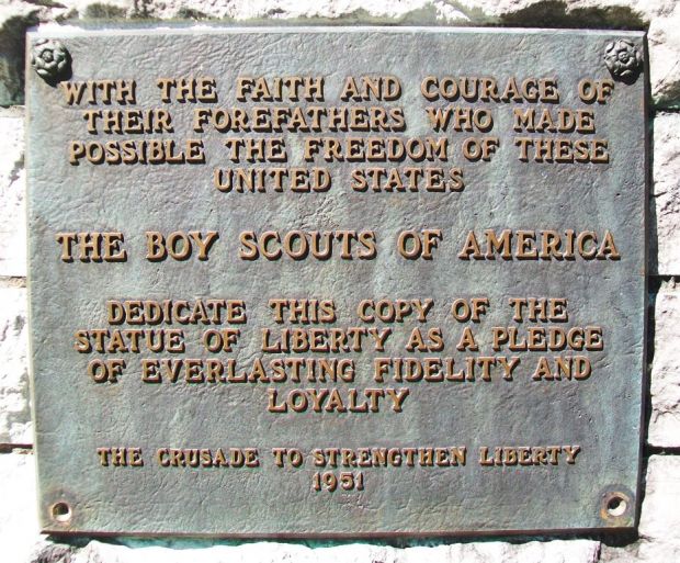 BUTLER REPLICA OF THE STATUE OF LIBERTY MEMORIAL PLAQUE