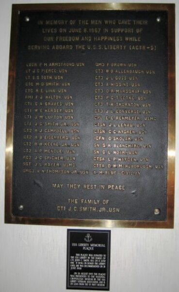 U.S.S. LIBERTY (ACTR-5) MEMORIAL PLAQUE