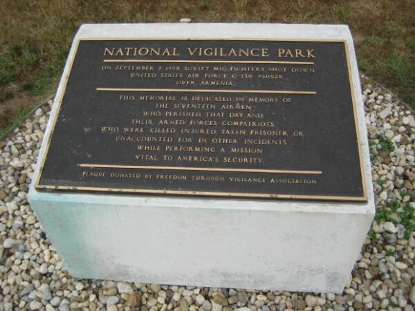 NATIONAL VIGILANCE PARK MEMORIAL AIRCRAFT PLAQUE A