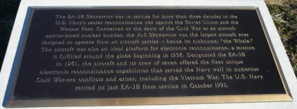 EA-3B SKYWARRIOR MEMORIAL PLAQUE A