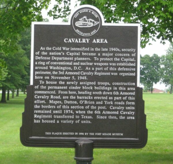 CAVALRY AREA MEMORIAL MARKER