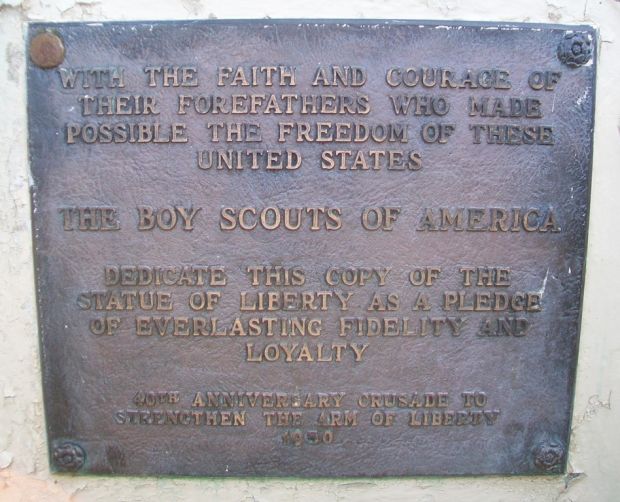 SAINT JOHN REPLICA OF THE STATUE OF LIBERTY MEMORIAL PLAQUE