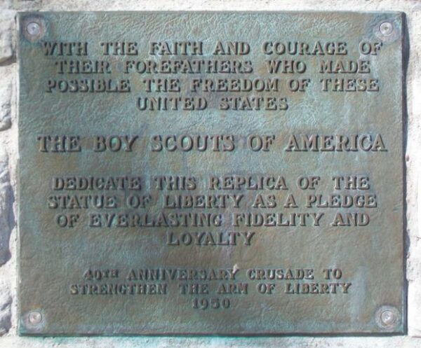 PARSONS REPLICA OF THE STATUE OF LIBERTY MEMORIAL PLAQUE