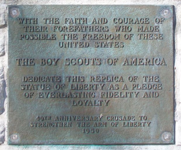 PARSONS REPLICA OF THE STATUE OF LIBERTY MEMORIAL PLAQUE