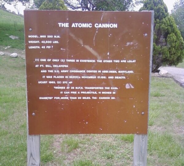 THE ATOMIC CANNON MEMORIAL MARKER
