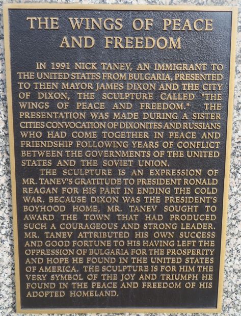 THE WINGS OF PEACE AND FREEDOM MEMORIAL PLAQUE
