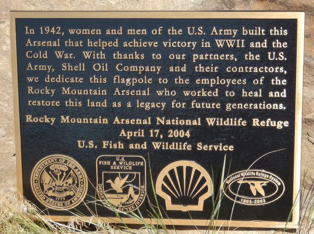 ROCKY MOUNTAIN ARSENAL NATIONAL WILDLIFE REFUGE MEMORIAL PLAQUE