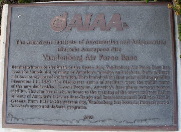 VANDENBERG AIR FORCE BASE MEMORIAL PLAQUE