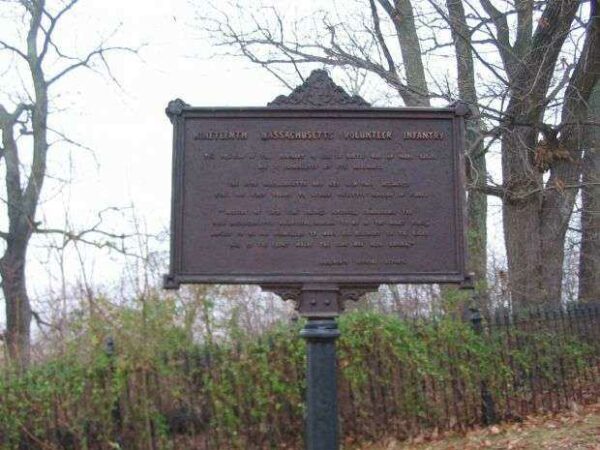 NINETEENTH MASSACHUSETTS VOLUNTEER INFANTRY WAR MEMORIAL MARKER
