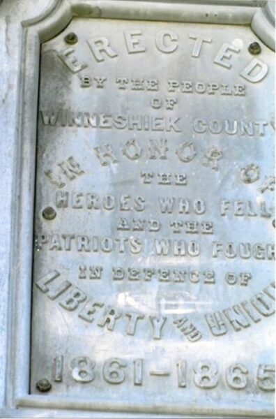 WINNESHIEK COUNTY CIVIL WAR MEMORIAL PLAQUE