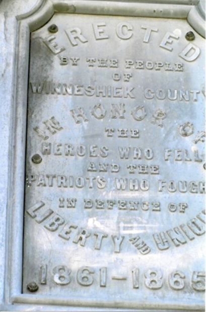WINNESHIEK COUNTY CIVIL WAR MEMORIAL PLAQUE